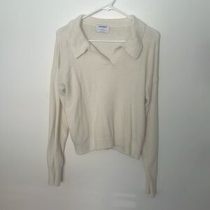 Cream collard sweater